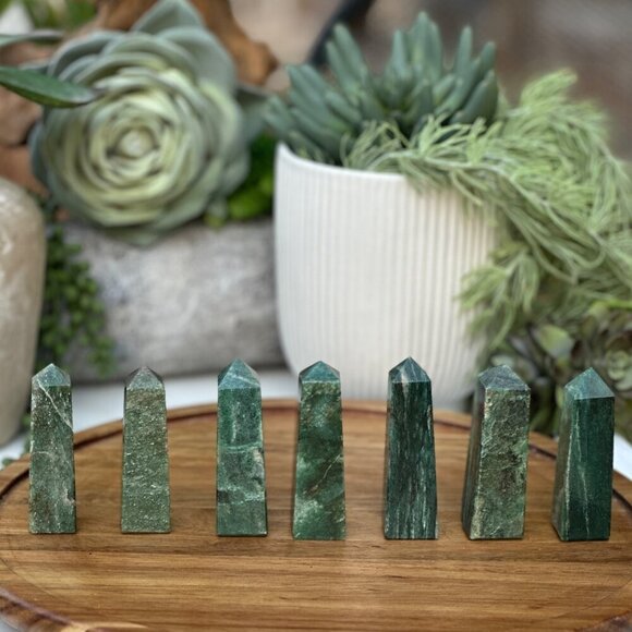 Nephrite Jade Small Obelisks Green Luck Crystal Point Tower Polished Gemstone - Picture 5 of 16